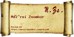 Mérei Zsombor névjegykártya