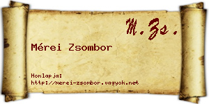 Mérei Zsombor névjegykártya